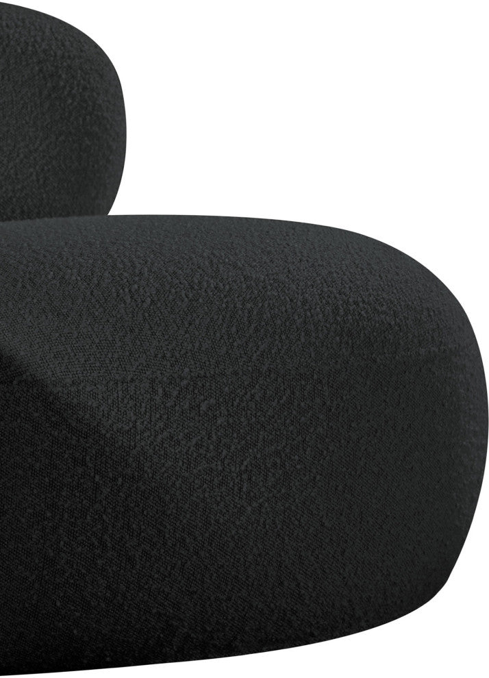 Venti Black Boucle Fabric Upholstered Set, Black, Chair