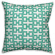 "Teal Geo Pattern" Outdoor Throw Pillow, 18"x18"