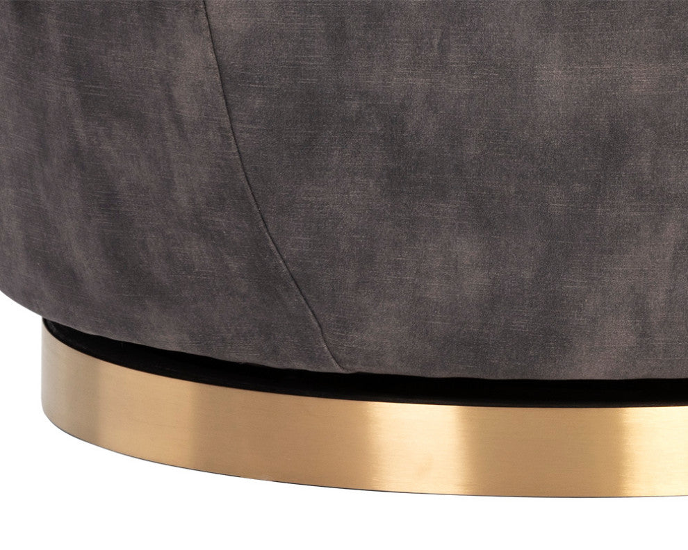 Casey Swivel Lounge Chair, Nono Shitake