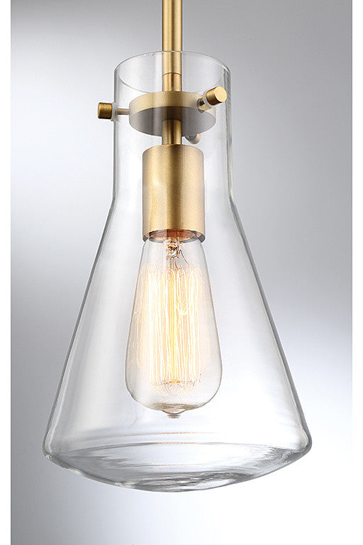 1-Light Pendant, Natural Brass