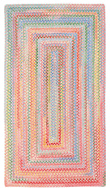 Baby's Breath Concentric Braided Rectangle Rug, Pink 11'4"x14'4"