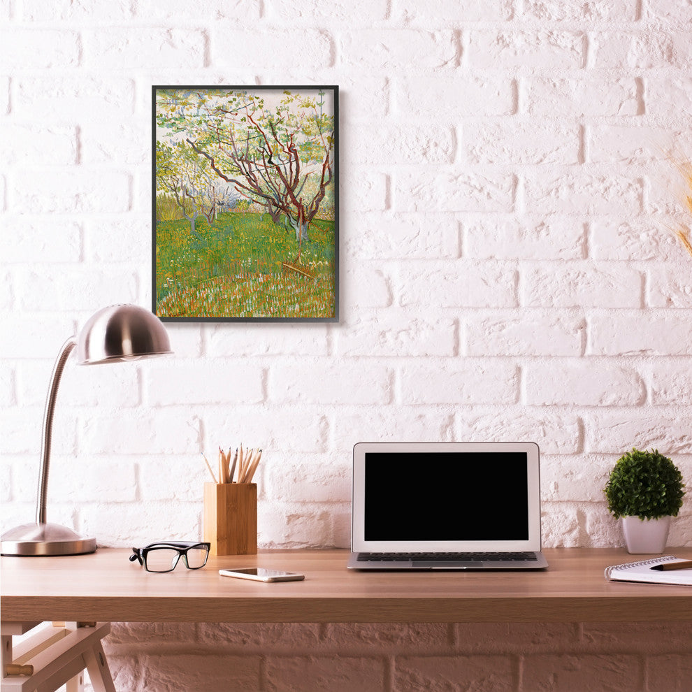Orchard Field Green Brown Van Gogh Classical Painting, 24"x30"