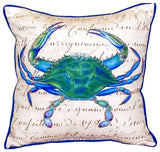 Male Blue Crab Beige Extra Large Zippered Pillow 22x22