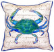 Male Blue Crab Beige Extra Large Zippered Pillow 22x22