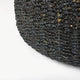 Dina 75Lx75Wx45H Black Cornhusk and Water Hyacinth Round Coffee Table Pouf