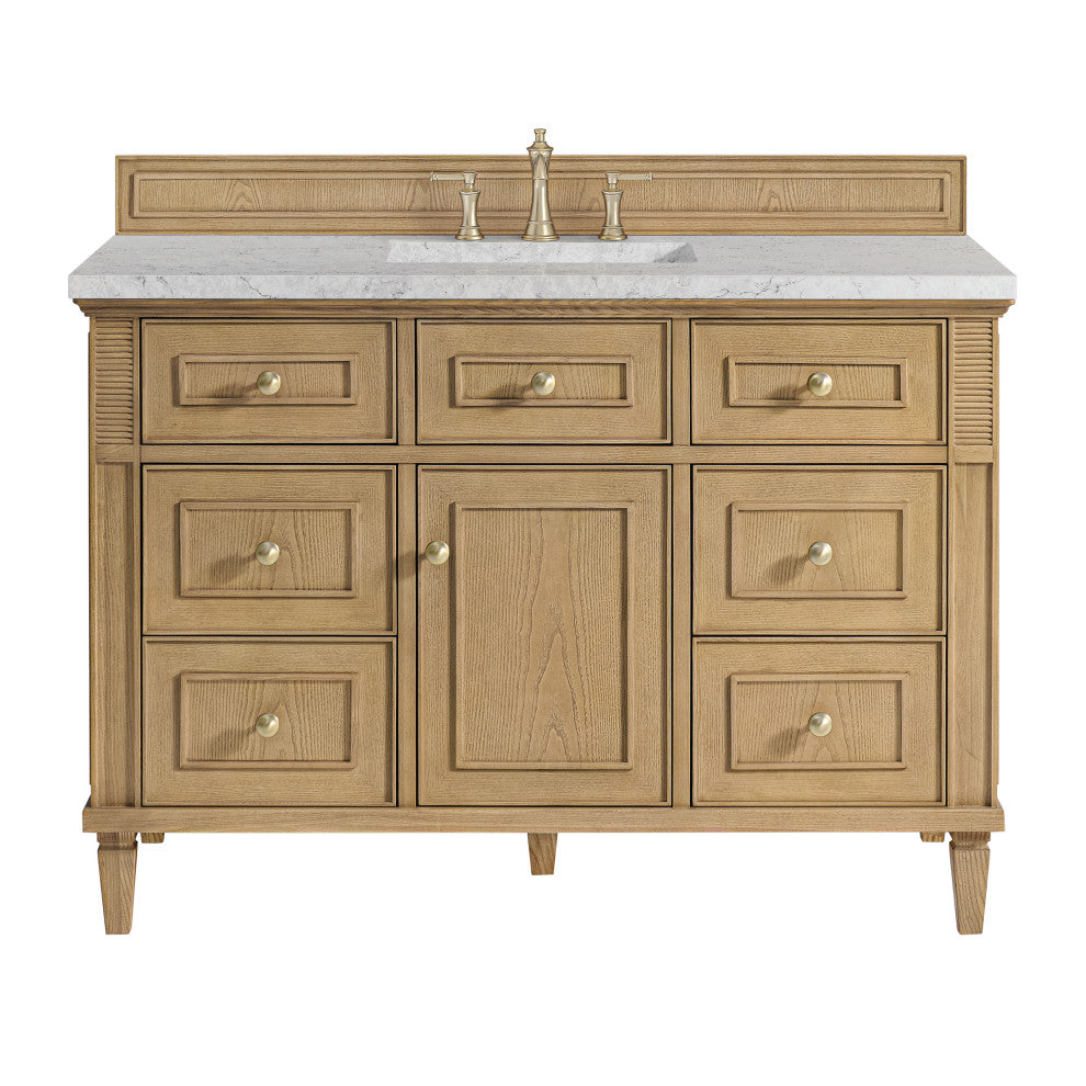 Lorelai 48" Single Vanity, Light Natural Oak, 3 CM Eternal Jasmine Pearl Top