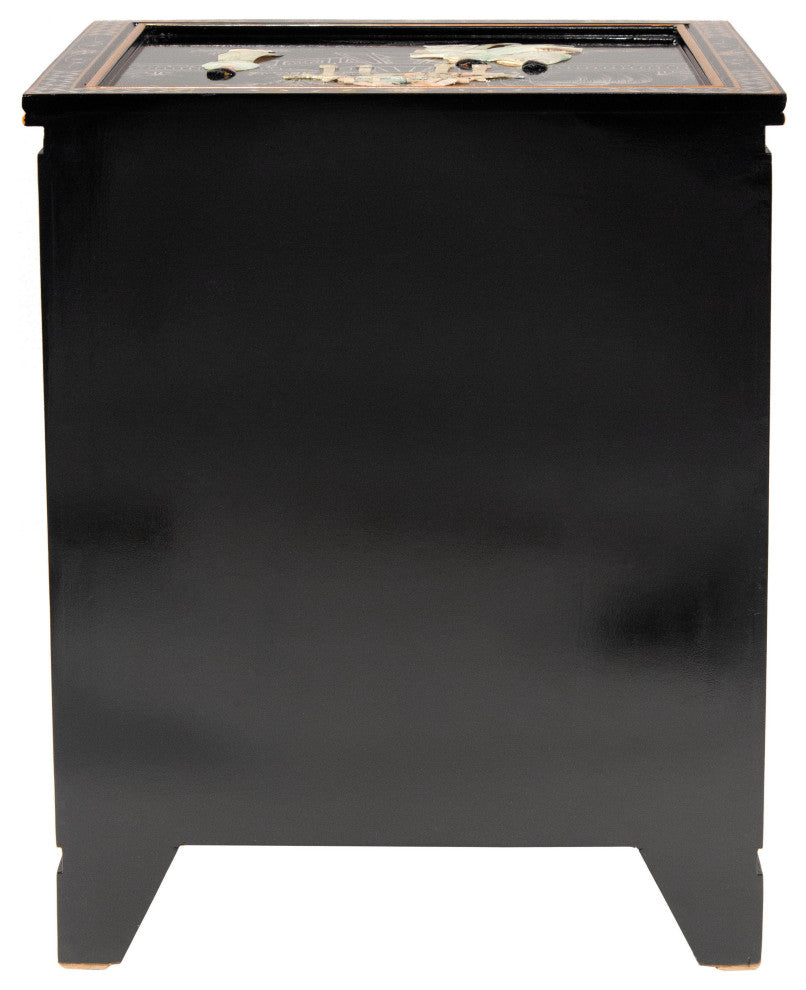 Black Lacquer End Table Royal Ladies