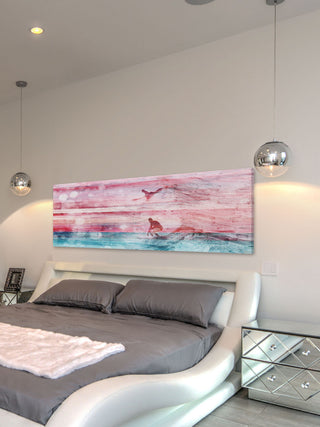 "Riding Waves" Print on Canvas, 30"x10"