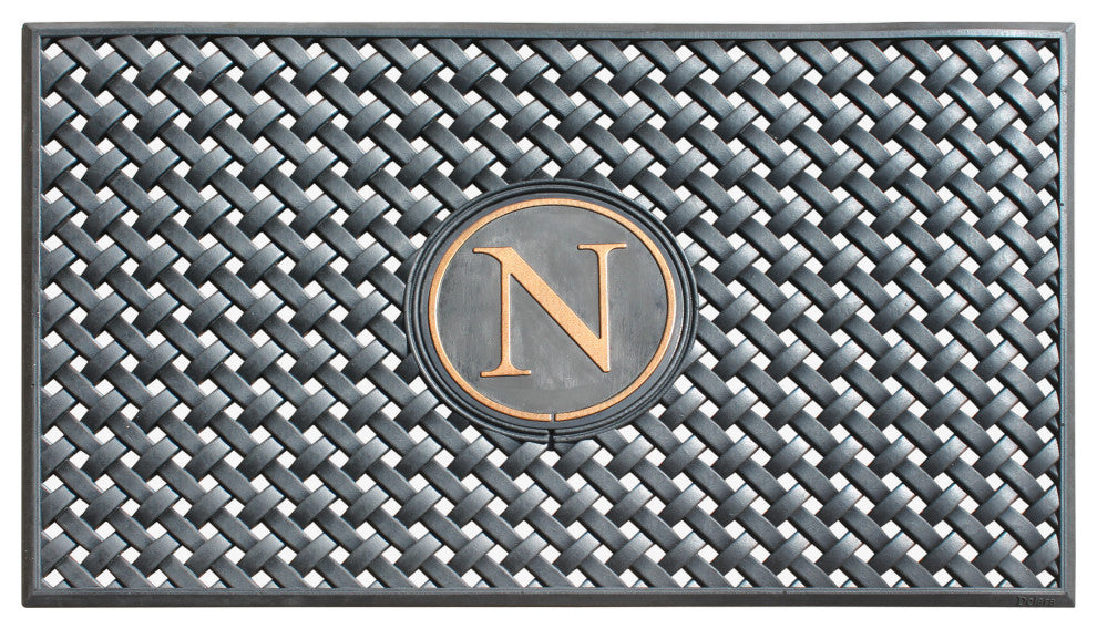 A1HC 100% Rubber Monogrammed Heavy Duty Durable Doormat 24"x39"�, N