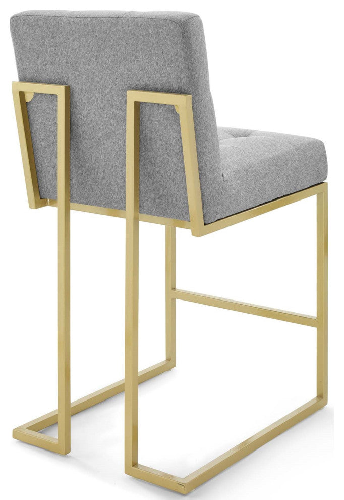 Grey Fabric Counter Stool, Heidi Giselle Gold Counter Stool, Luxe Glam Stool