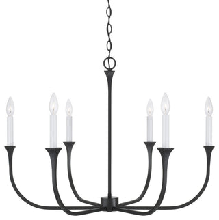 Capital Lighting 452361 Decklan 6 Light 32"W Taper Candle Style - Black Iron