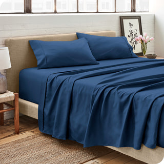 Bare Home 1800 Microfiber Sheet Set, Dark Blue, King