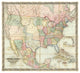 "Map of The United States of America, 1848" Paper Print by J. H. Colton, 18"x16"