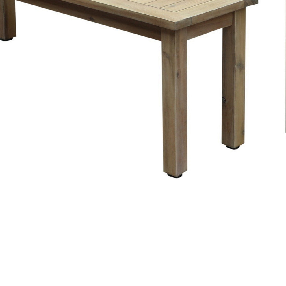 Benzara BM287785 Felix 3 Piece Modern Dining Set, Acacia Wood Frame, 6 Seater
