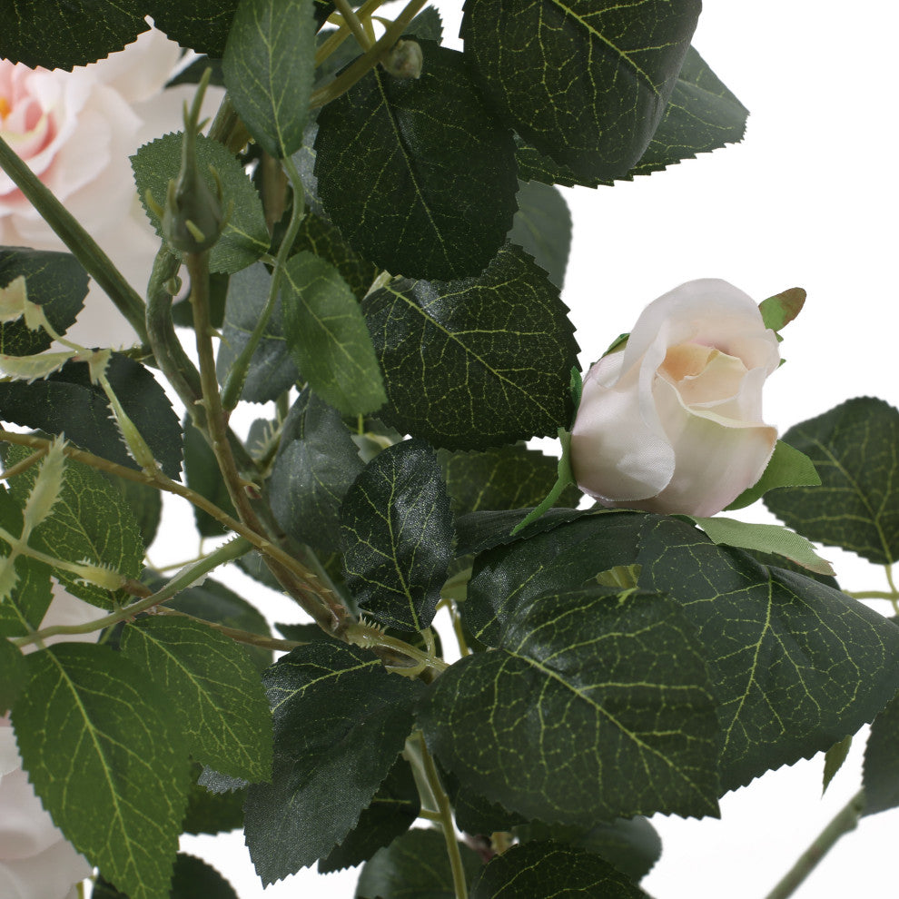 Bergweg Artificial Rose Tree, Green and Pink Champagne