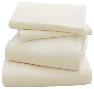 Peak Performance Knitted Micro Fleece Solid Sheet Set, Ivory, Twin