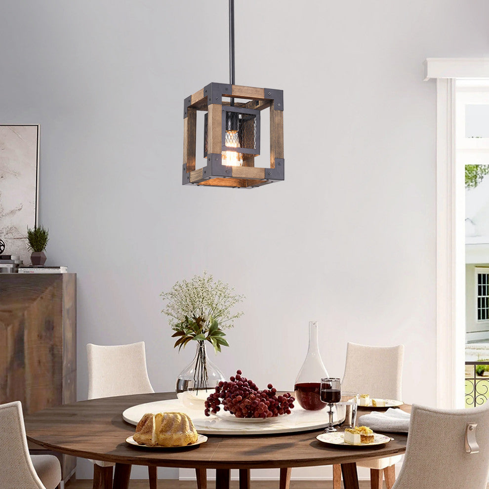 Single Square Farmhouse Pendant Light