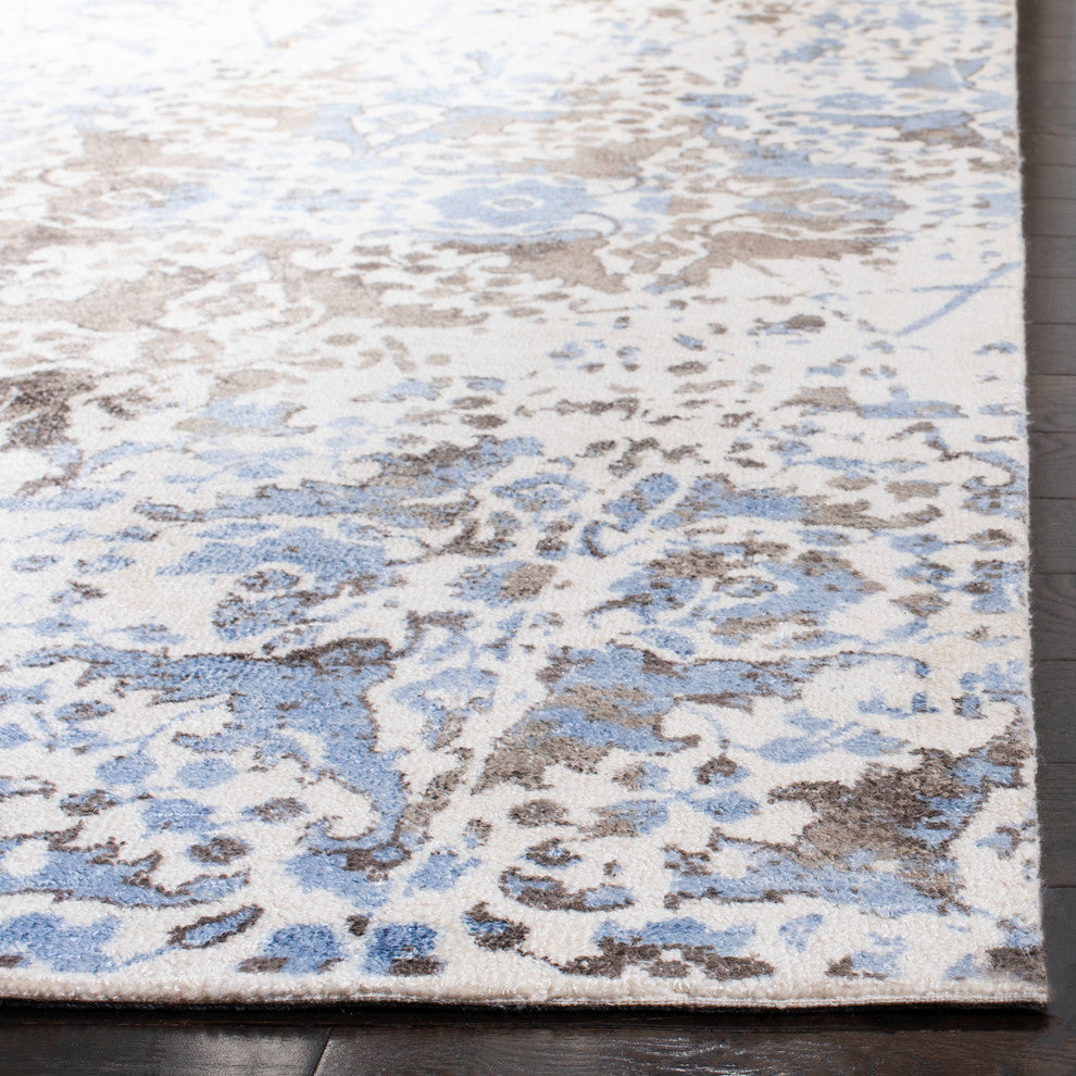 Safavieh Expression Collection EXP478 Rug, Ivory/Blue, 8'x10'