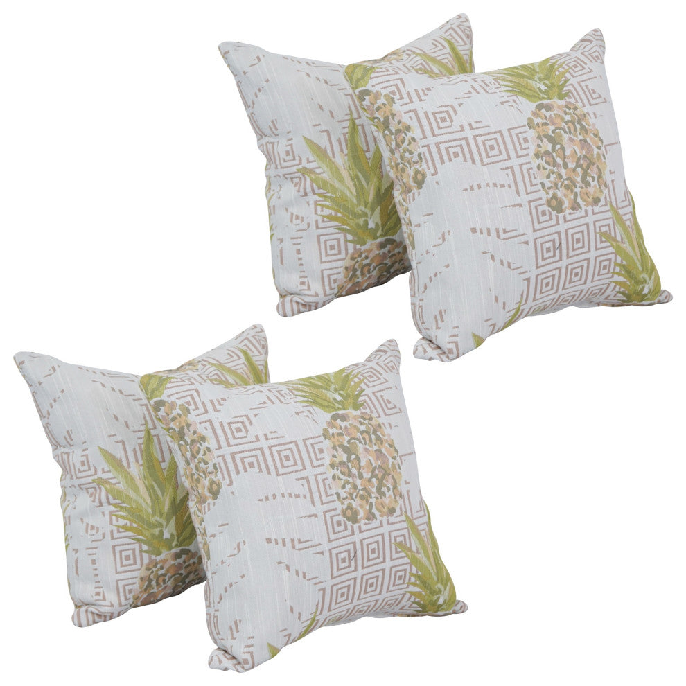 17" Jacquard Throw Pillows With Inserts, Set of 4, Zeena Blush