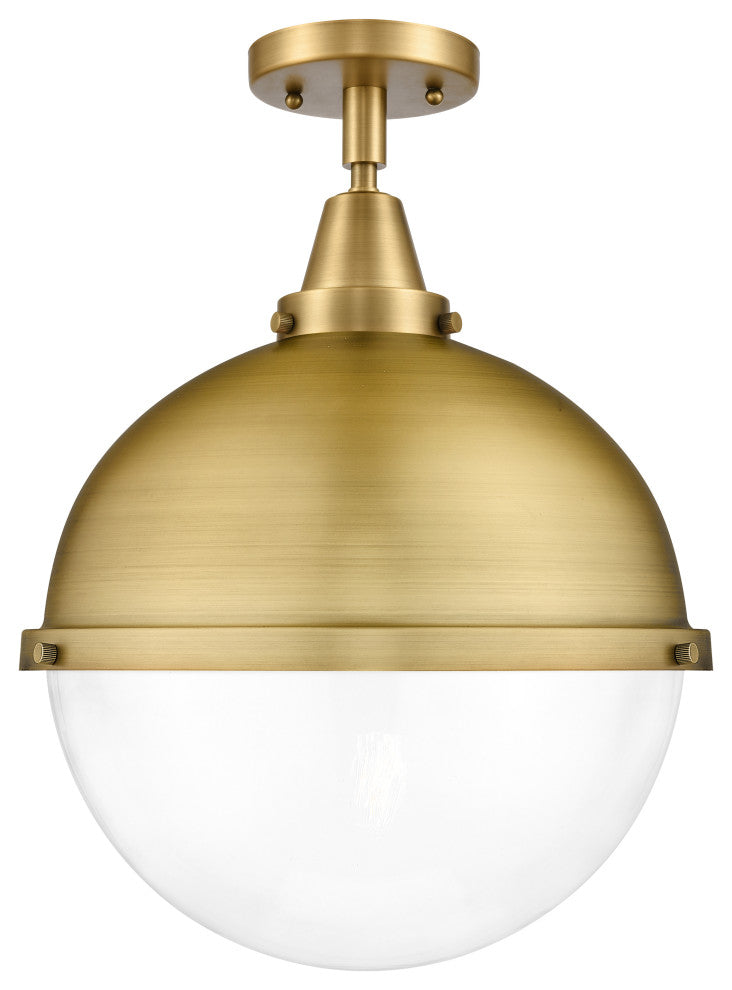 Innovations 447-1C-BB-HFS-122-BB Hampden 1 Light Flush Mount, Brushed Brass