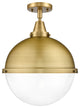 Innovations 447-1C-BB-HFS-122-BB Hampden 1 Light Flush Mount, Brushed Brass