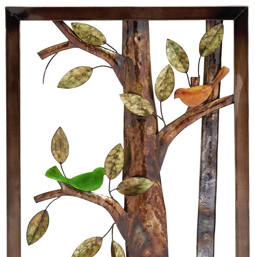 Urban Designs Morning Birds Botanical Handcrafted Metal Wall Decor, Set of 3
