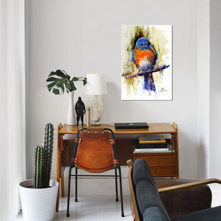 "Bird on the Sprig" by Dean Crouser, Canvas Print, 18"x12"