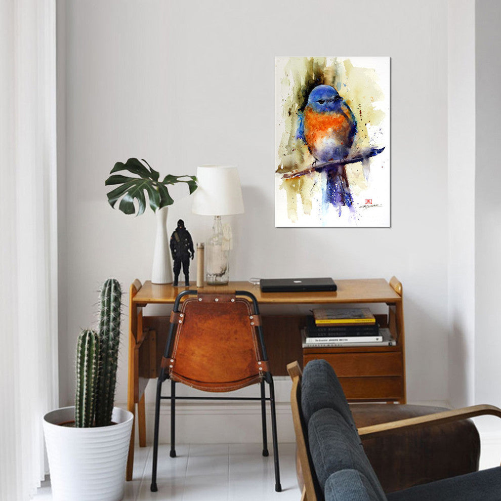 "Bird on the Sprig" by Dean Crouser, Canvas Print, 18"x12"