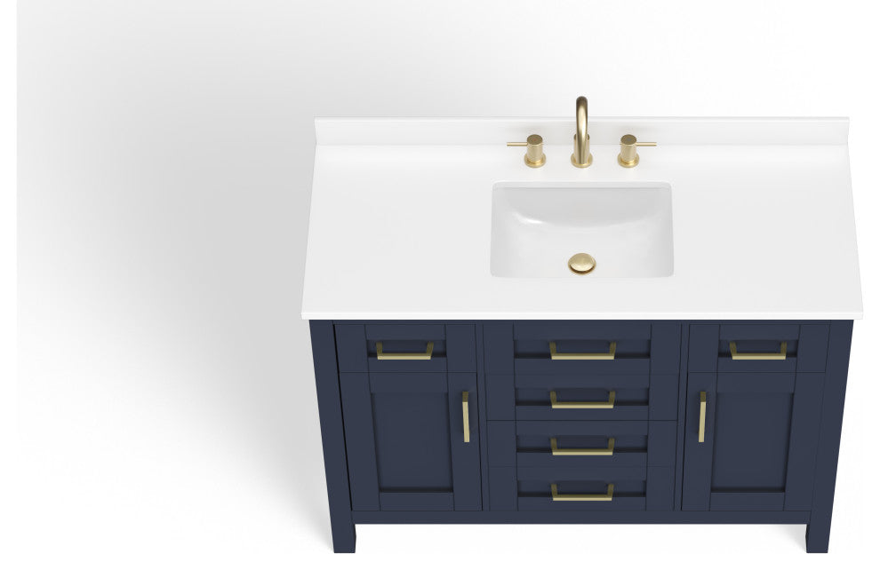 The Oswald Bathroom Vanity, Midnight Blue, 48", Single Sink, Freestanding