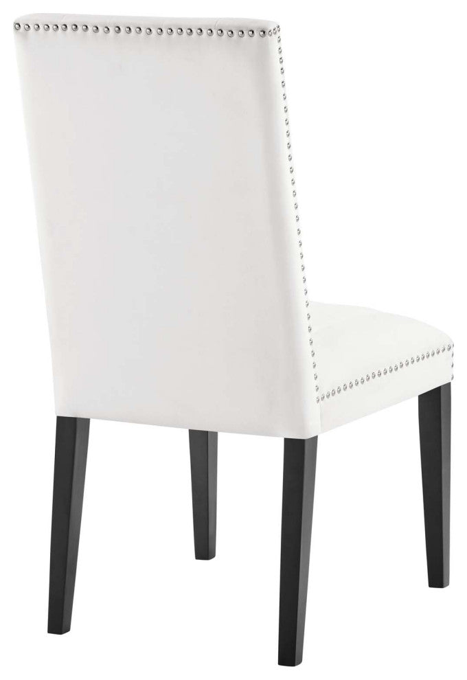 Catalyst Performance Velvet Dining Side Chairs, Set of 2, White