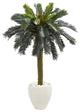 Nearly Natural 4' Sago Palm Artificial Tree in White Planter