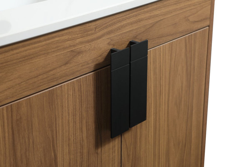 Home Living 22" Modern Walnut Brown-Light Bathroom Vanity