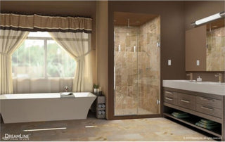 Unidoor Plus 60-60 1/2"Wx72"H Frameless Hinged Shower Door, Oil Rubbed Bronze
