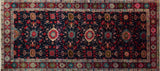 Fine Vintage Distressed Ahmar Blue Rug, 5'3x12'3