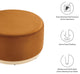Tilden Large 29" Round Performance Velvet Upholstered Ottoman