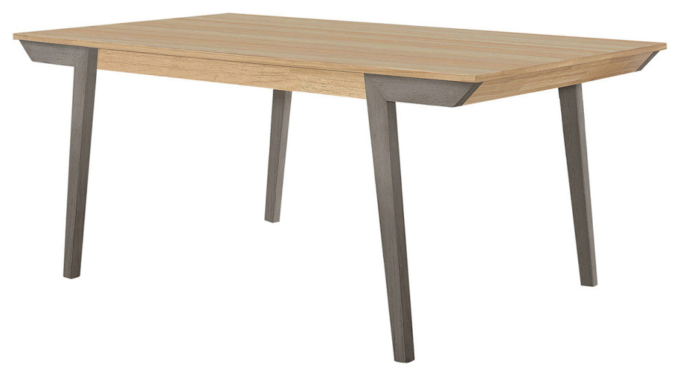 Rectangular Wood Dining Table, Natural Acacia and Gray