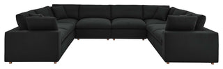 Commix Down Filled Overstuffed 8-Piece Sectional Sofa, Black