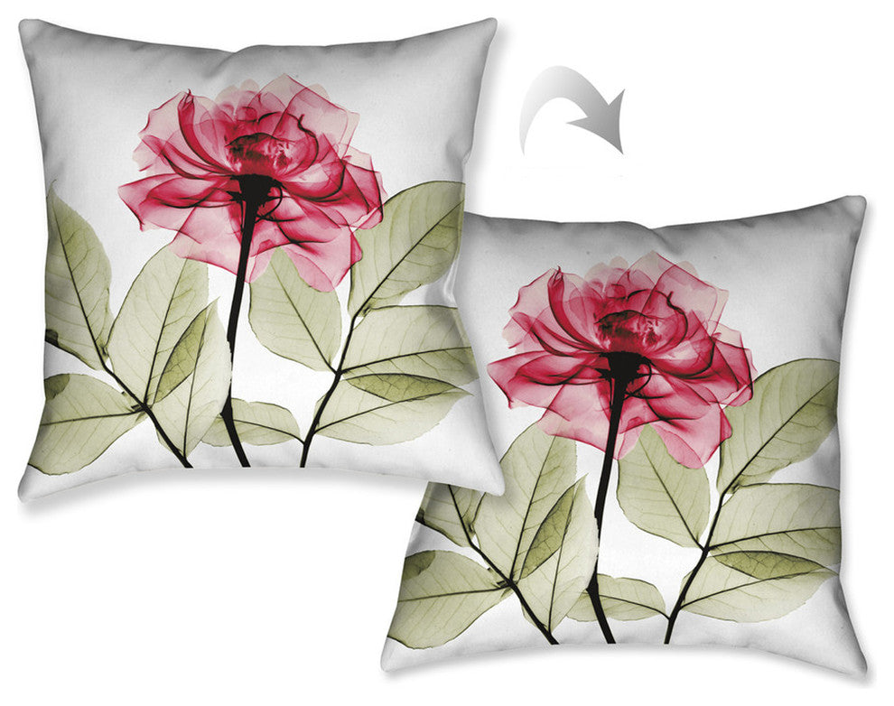Rose Decorative Pillow, 18"x18"