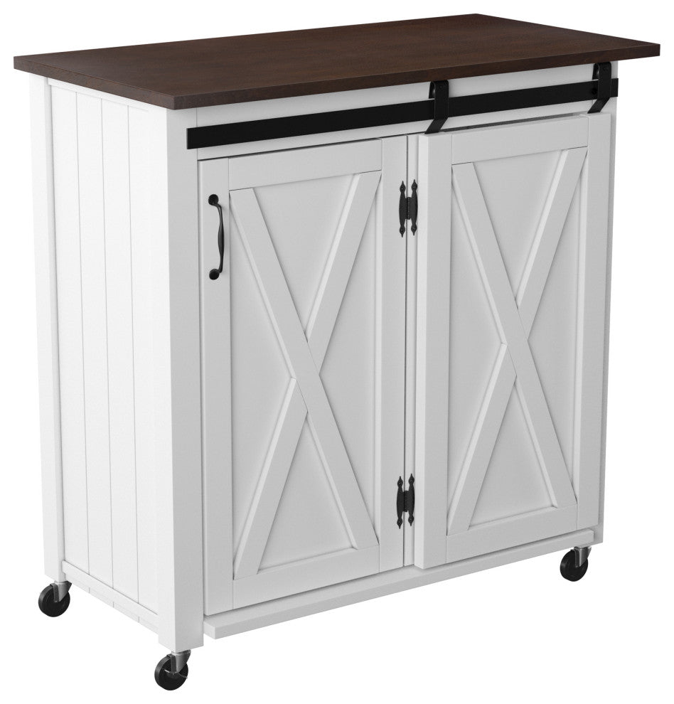 Elliott Barn-Door Kitchen Cart
