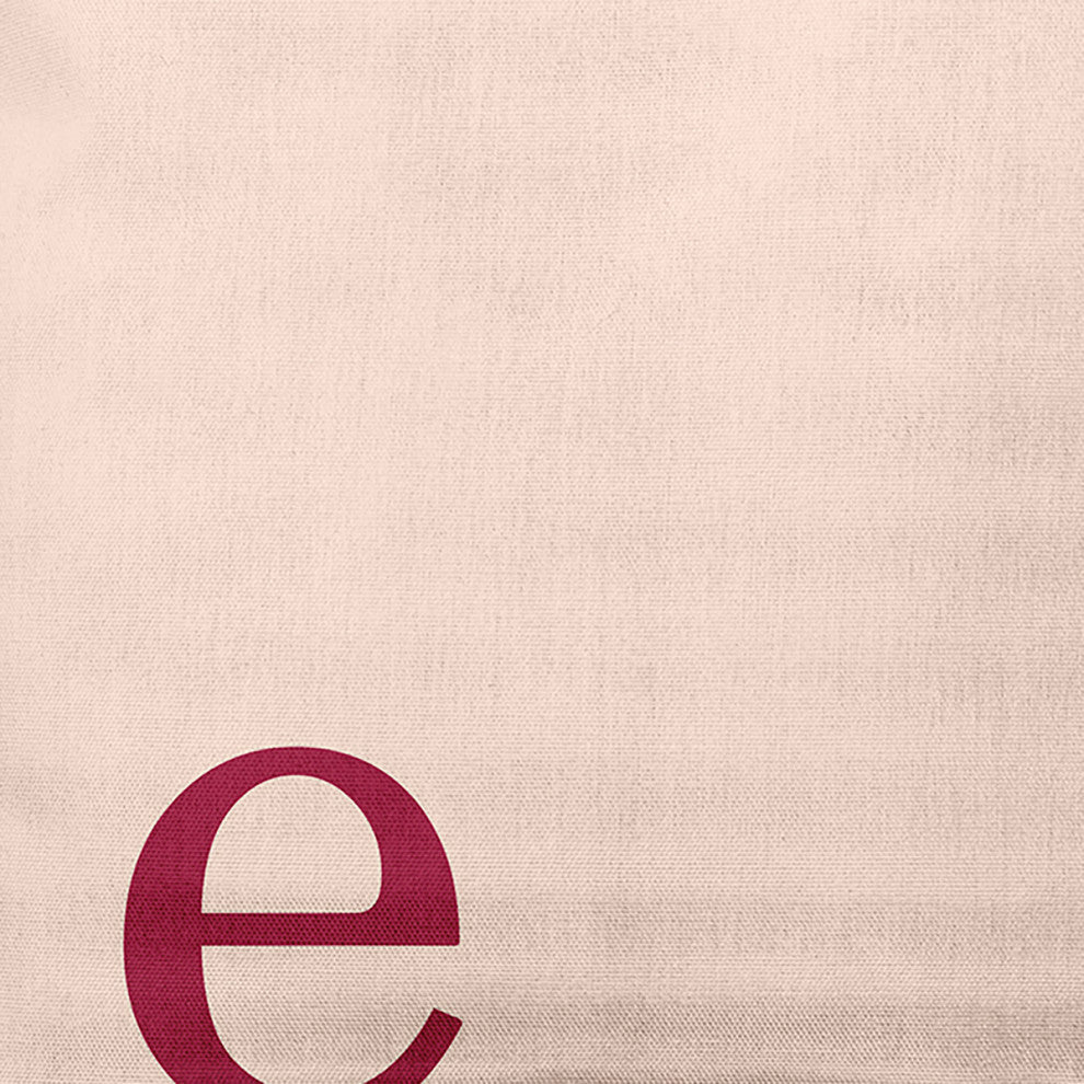 18"x18" Modern Monogram Decorative Throw Pillow, Cranberry