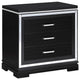 Coaster Eleanor Contemporary 3-Drawer Wood Nightstand in Black