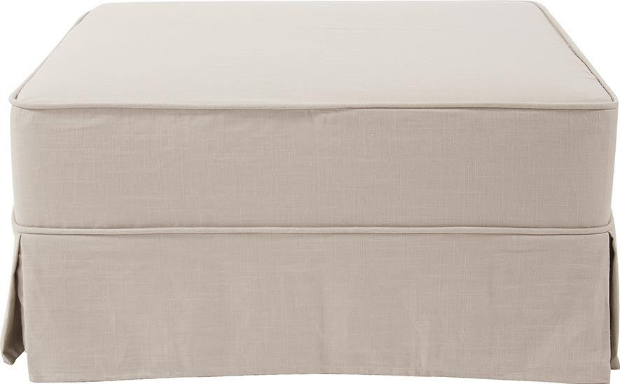 Versatile Shabby Chic Linen Ottoman