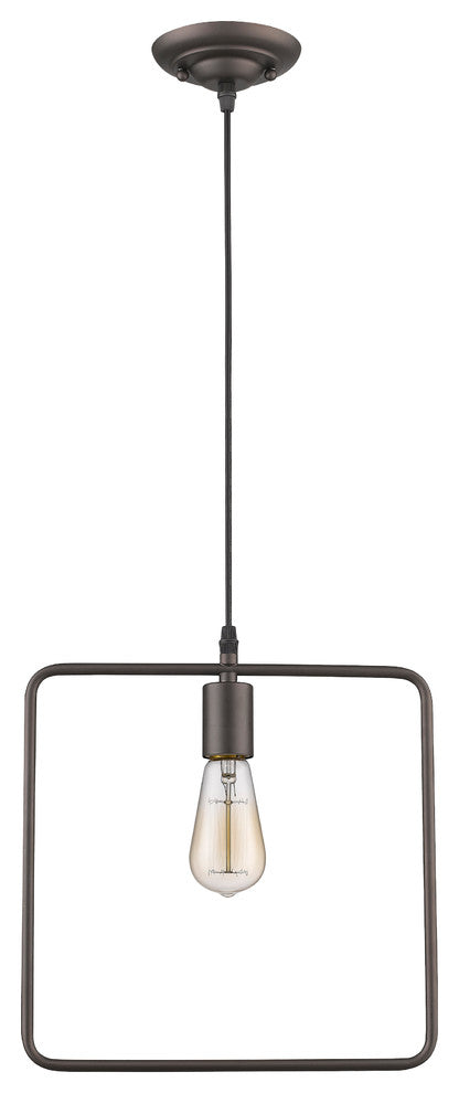 Ironclad 1-Light Rubbed Bronze Ceiling Mini Pendant 12"