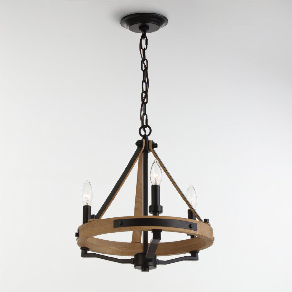 Savannah 3 Light Chandelier Matte Black