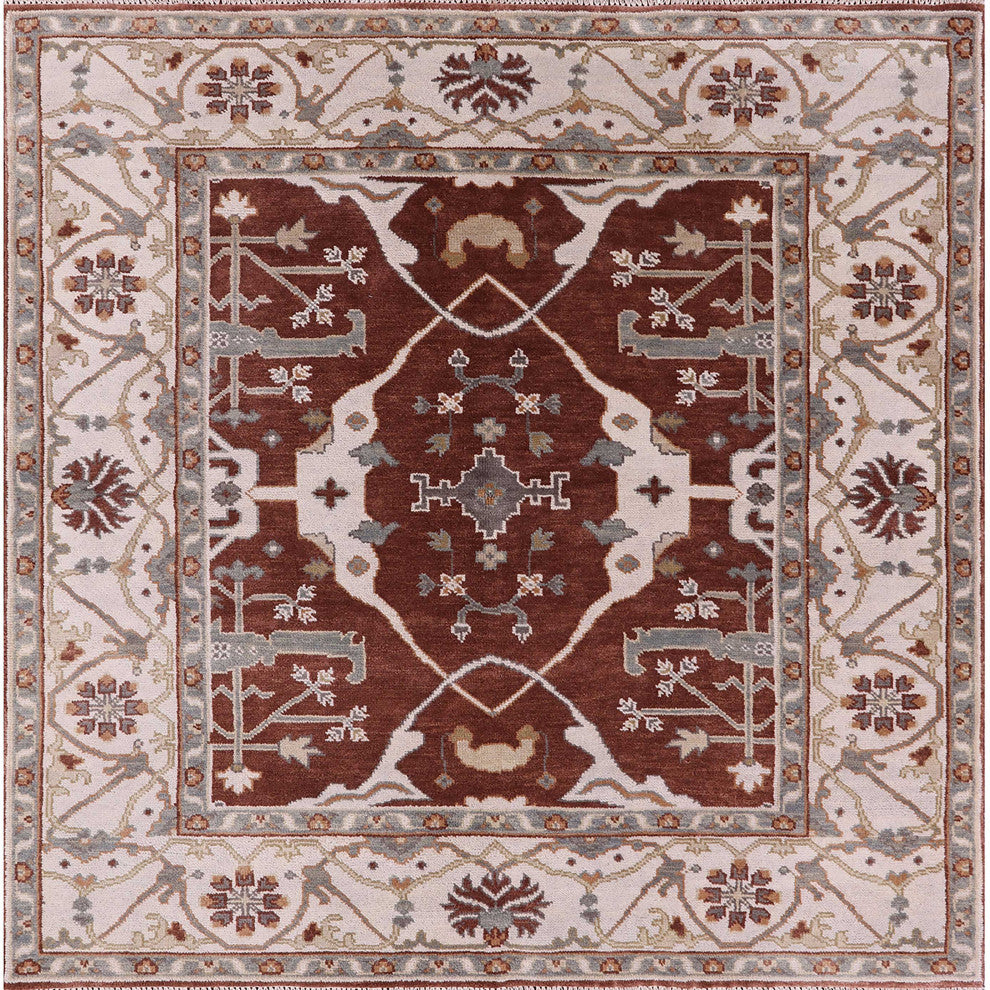 Ahgly Company Indoor Square Mid-Century Modern Area Rugs, 5' Square