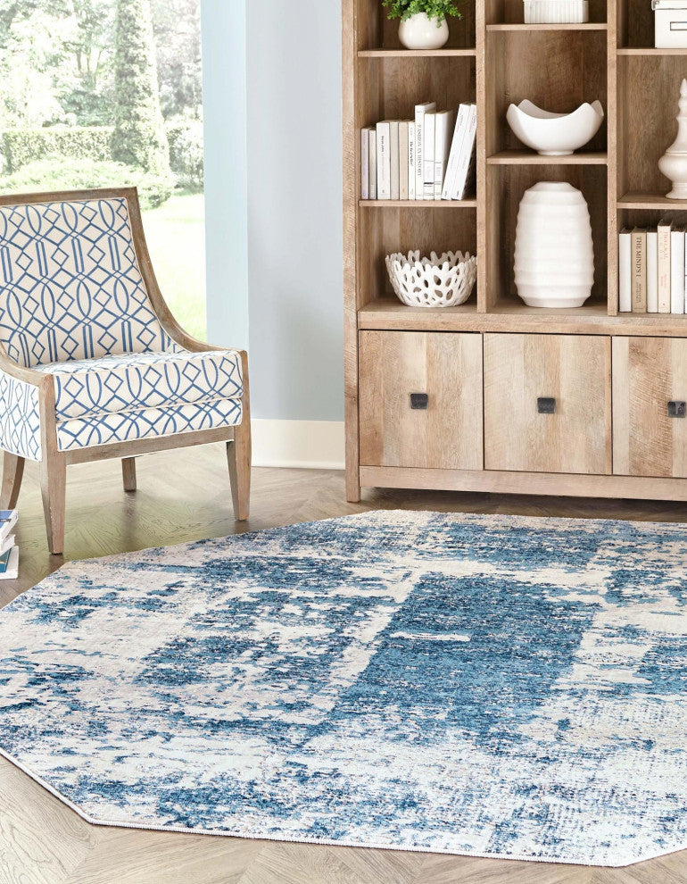 Unique Loom Elizabeth Finsbury Rug, Blue, 7'10"x7'10" Octagon