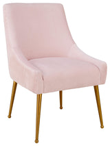 Beatrix Pleated Velvet Side Chair, Blush