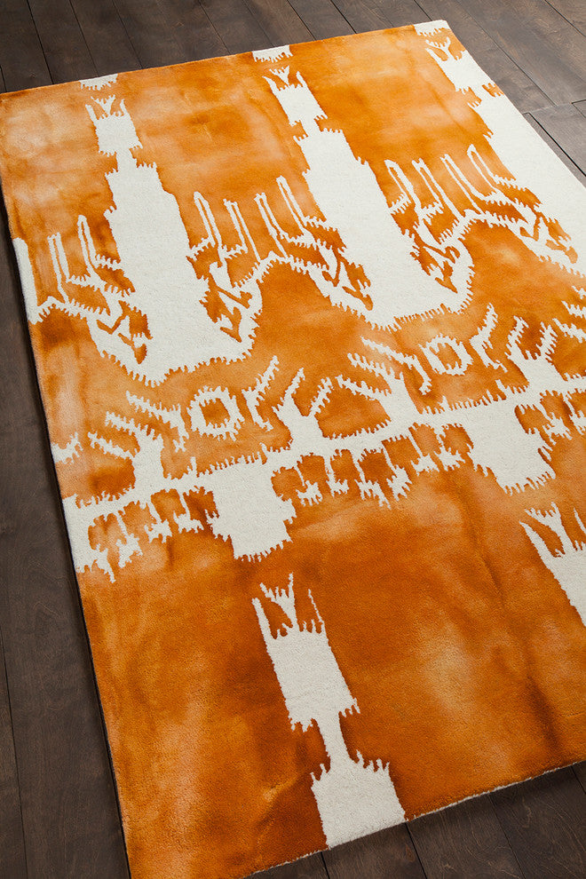 Cailin Contemporary Area Rug, Orange, 7'9"x10'6"