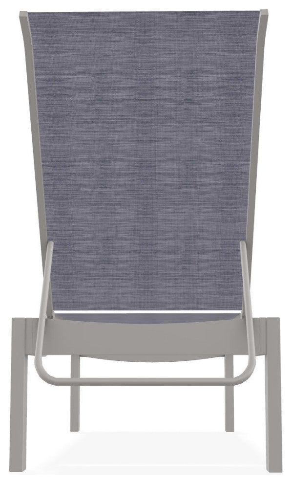 Leeward Sling Stackable Outdoor Chaise Lounge, Brooks/Warm Gray