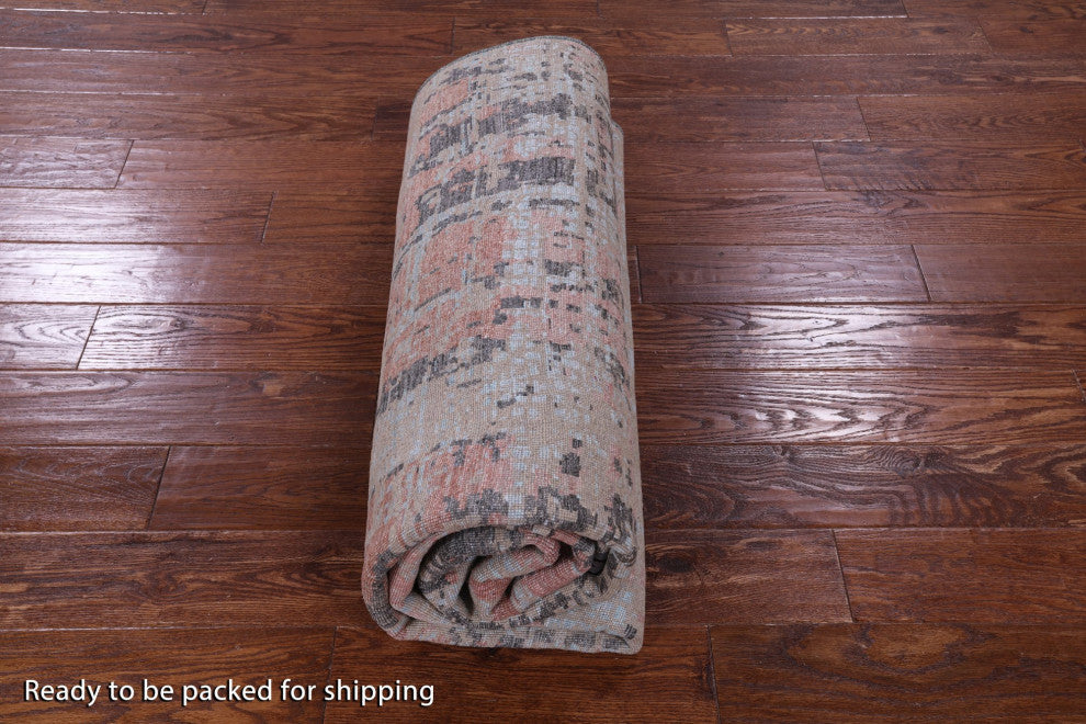 Wool and Silk Abstract Hand Knotted Rug 5' 10" X 9' 1" Q11808